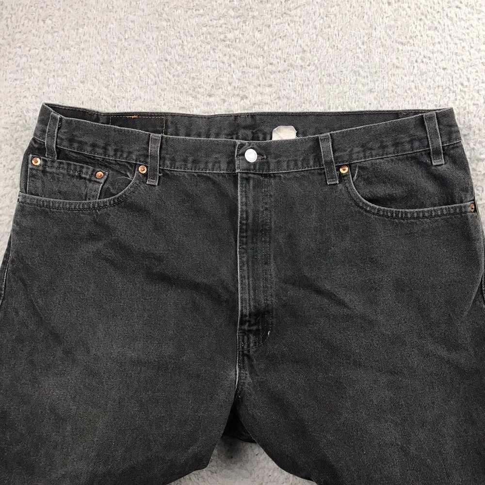 Levis 505 Jeans Mens 42 Washed Black Regular Straight Vintage Denim
